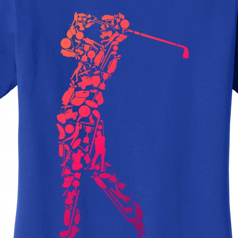 Golfer Silhouette Filled With Golf Things Meaningful Gift Women's T-Shirt