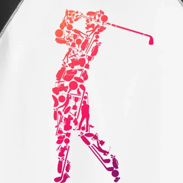 Golfer Silhouette Filled With Golf Things Meaningful Gift Toddler Fine Jersey T-Shirt