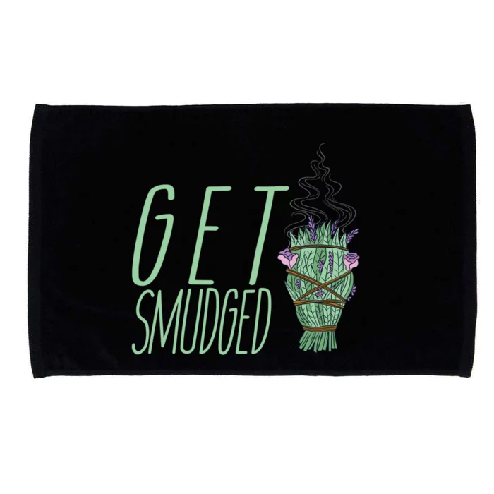 Get Smudged Funny Burning Sage Smudge Sticks Meme Gift Microfiber Hand Towel