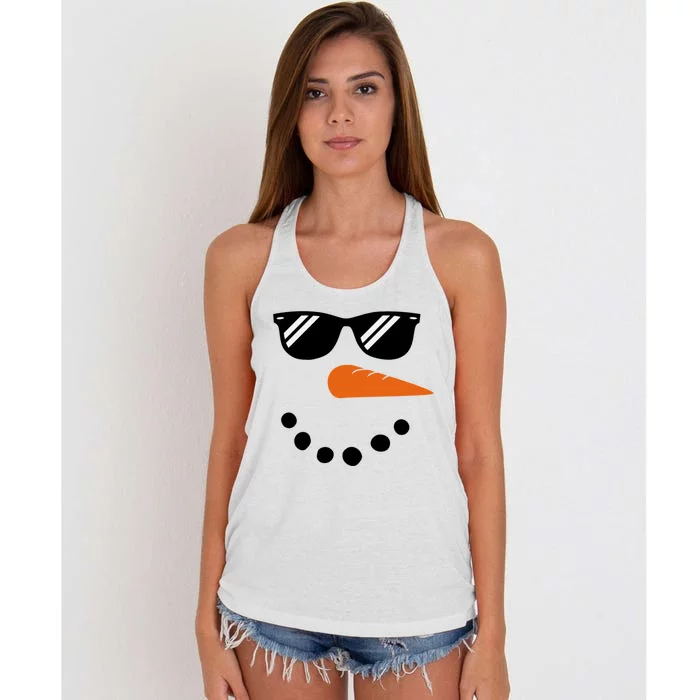 Gangster Snowman Face Women's Knotted Racerback Tank