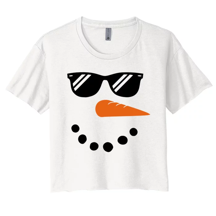 Gangster Snowman Face Women's Crop Top Tee