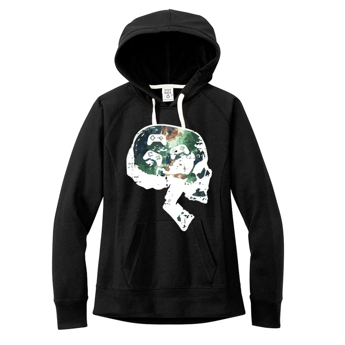 Gamer Skull Funny Video Gaming Teens Women's Fleece Hoodie