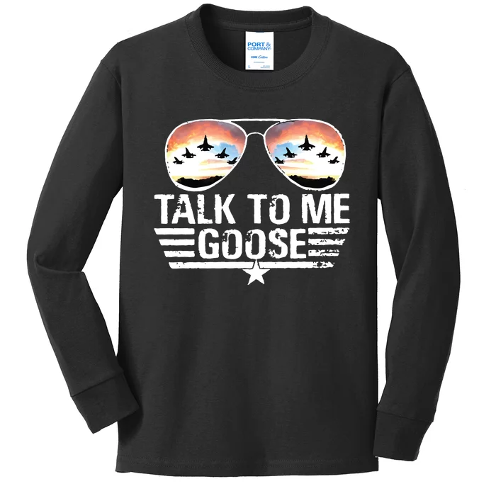 Goose Shirts Fourth Of July Talk To Me Goose Kids Long Sleeve Shirt