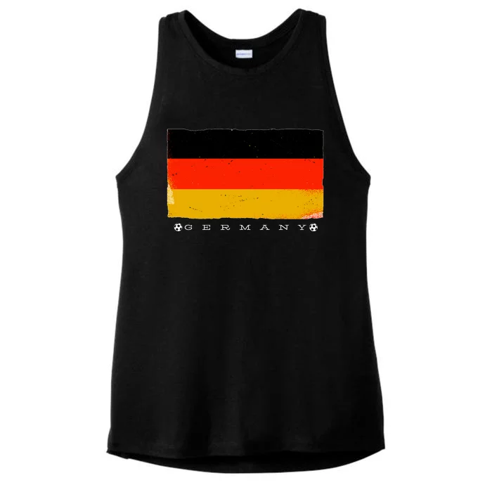 Germany Soccer Flag Logo Ladies Tri-Blend Wicking Tank