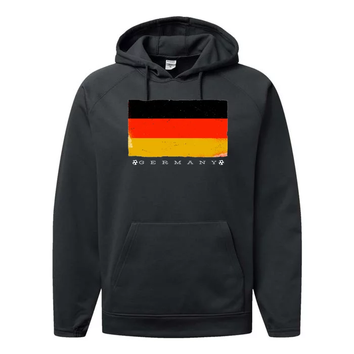 Germany Soccer Flag Logo Performance Fleece Hoodie