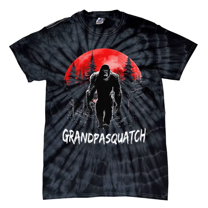 Grandpa Squatch Funny Bigfoot Dad Sasquatch Yeti Fathers day Tie-Dye T-Shirt