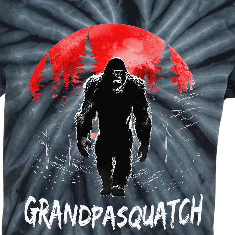 Grandpa Squatch Funny Bigfoot Dad Sasquatch Yeti Fathers day Kids Tie-Dye T-Shirt