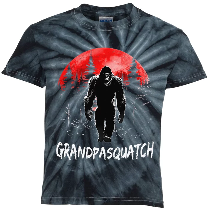 Grandpa Squatch Funny Bigfoot Dad Sasquatch Yeti Fathers day Kids Tie-Dye T-Shirt