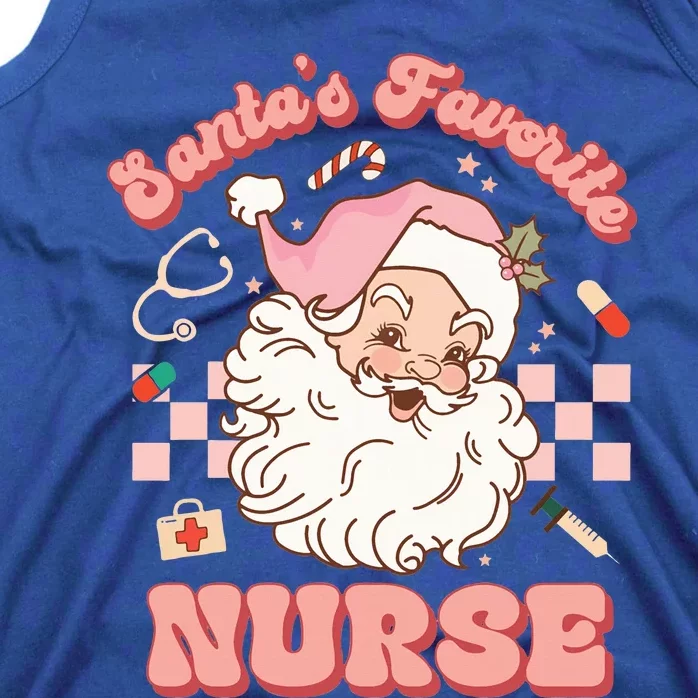 Groovy Santa's Favorite Nurse Christmas RN ER ICU Tank Top