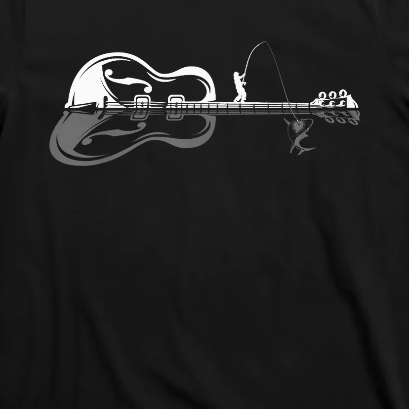 Guitarist Shark Fish Angler Fishing I Funny Guitar Player T-Shirt