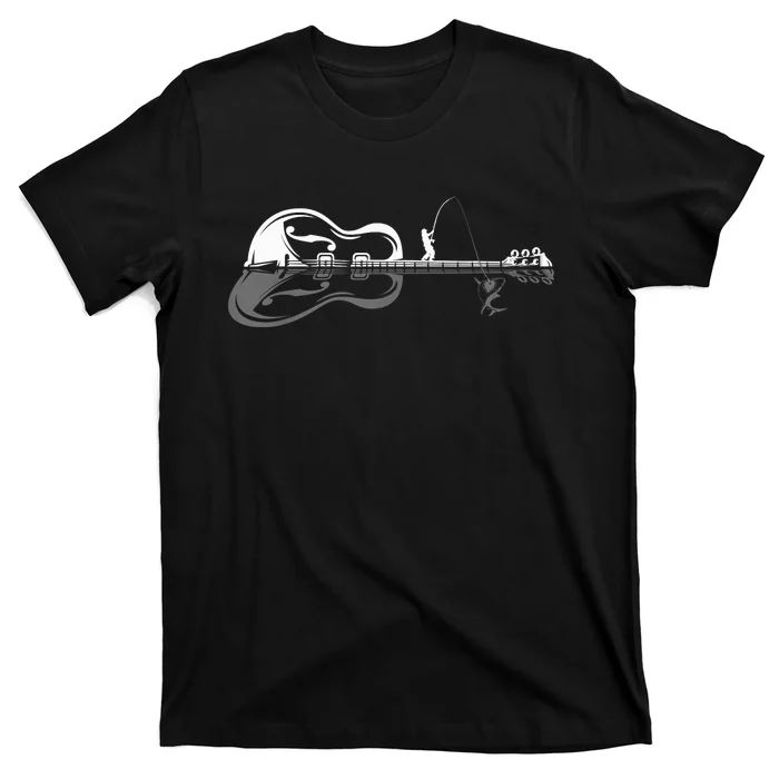 Guitarist Shark Fish Angler Fishing I Funny Guitar Player T-Shirt