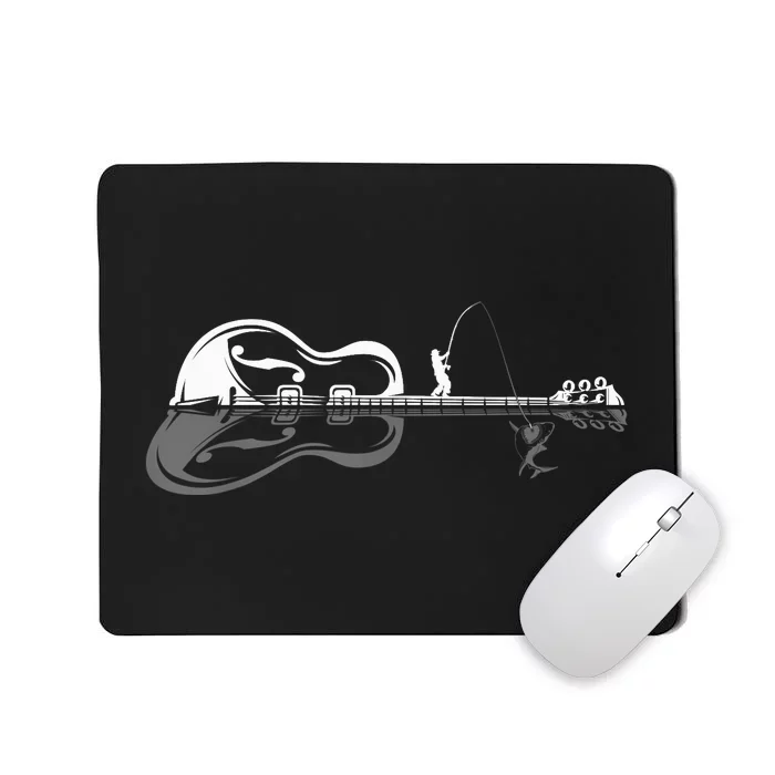 Guitarist Shark Fish Angler Fishing I Funny Guitar Player Mousepad