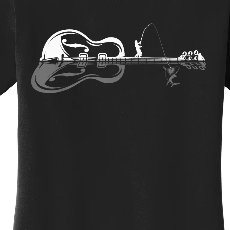 Guitarist Shark Fish Angler Fishing I Funny Guitar Player Women's T-Shirt