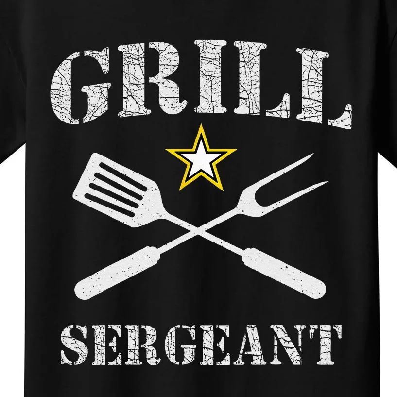 Grill Sergeant Funny Grilling BBQ Cookout Fathers Day Kids T-Shirt