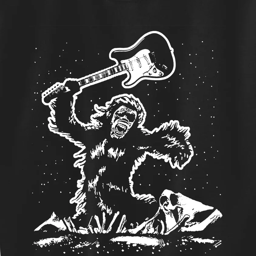 Guitar Smash Funny Bigfoot Sasquatch Kids Sweatshirt