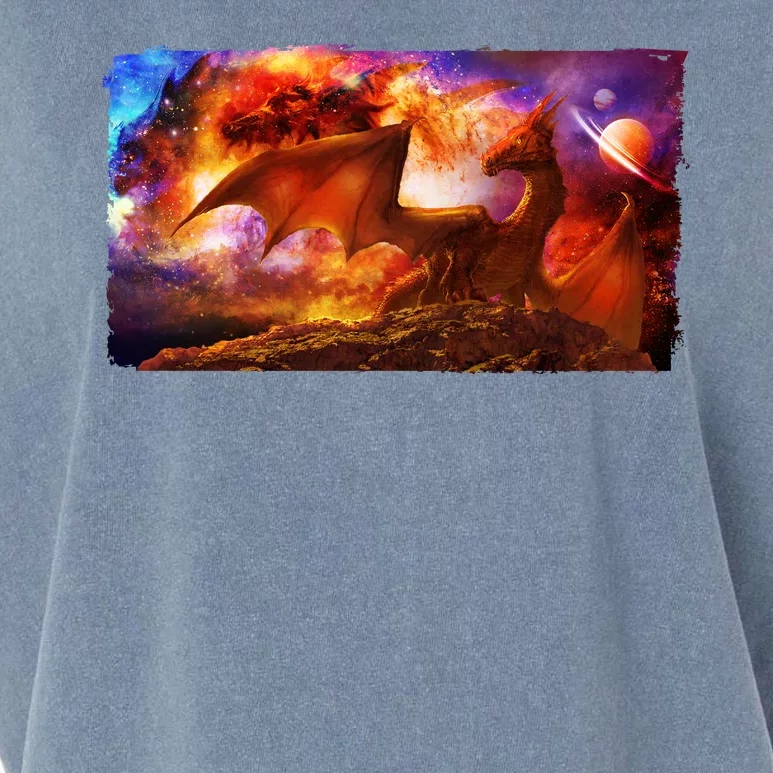 Galaxy Space Fantasy Dragon Garment-Dyed Women's Muscle Tee