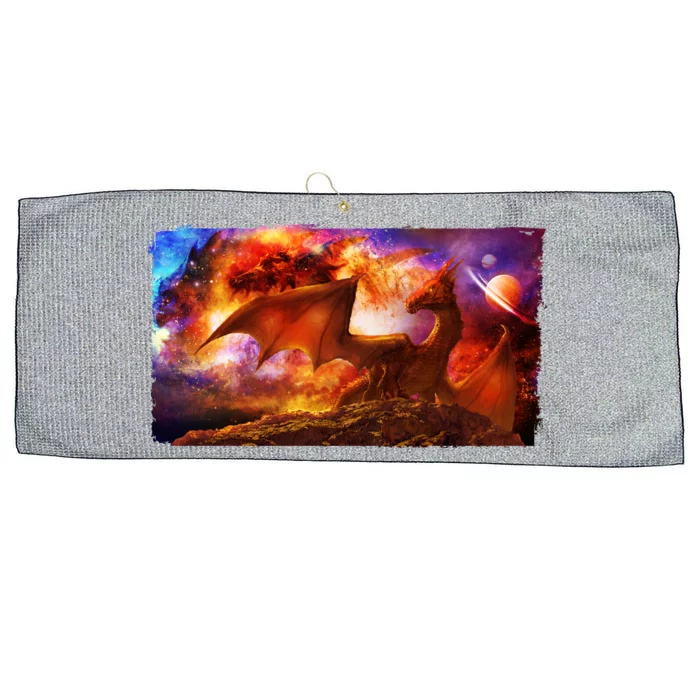 Galaxy Space Fantasy Dragon Large Microfiber Waffle Golf Towel