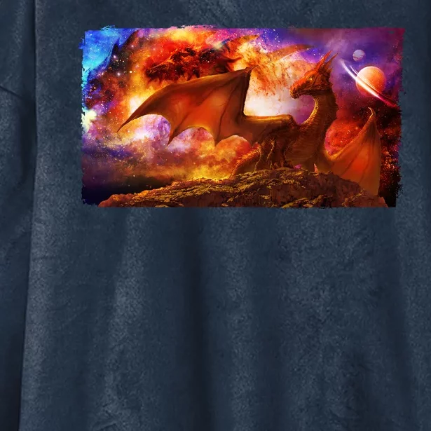 Galaxy Space Fantasy Dragon Hooded Wearable Blanket