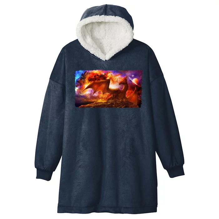 Galaxy Space Fantasy Dragon Hooded Wearable Blanket