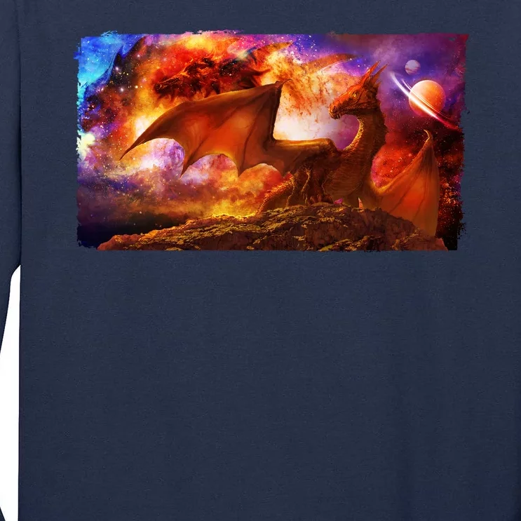 Galaxy Space Fantasy Dragon Tall Long Sleeve T-Shirt