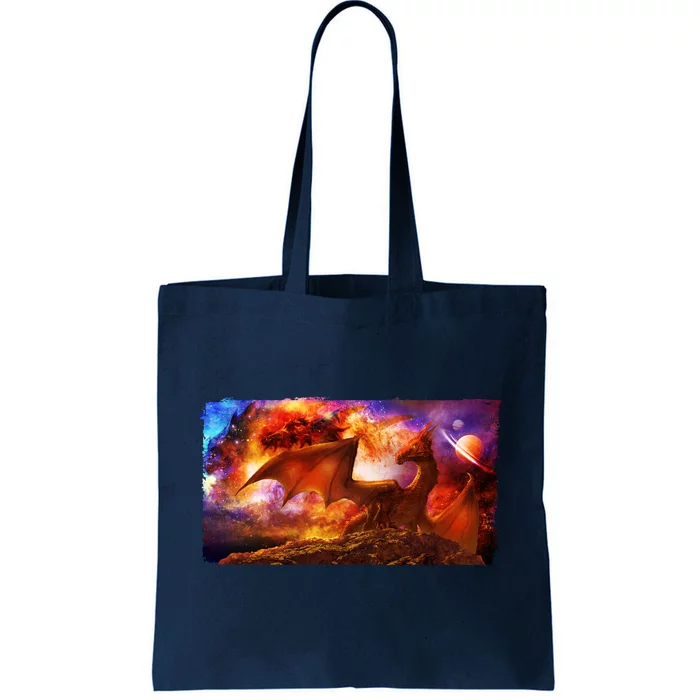 Galaxy Space Fantasy Dragon Tote Bag