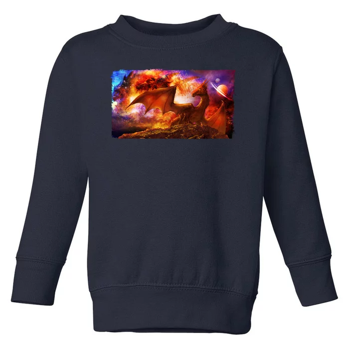 Galaxy Space Fantasy Dragon Toddler Sweatshirt