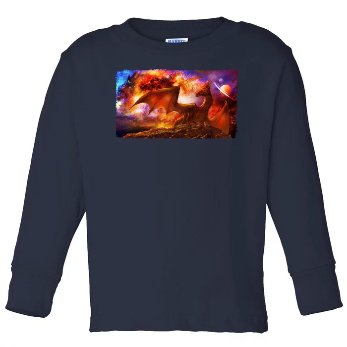 Galaxy Space Fantasy Dragon Toddler Long Sleeve Shirt