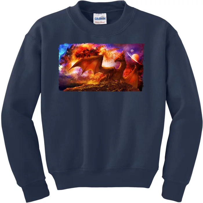 Galaxy Space Fantasy Dragon Kids Sweatshirt