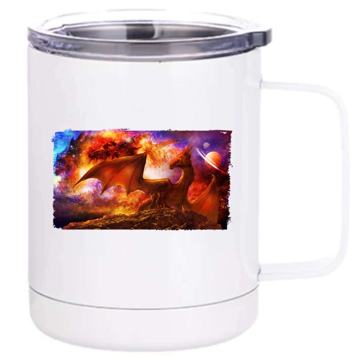 Galaxy Space Fantasy Dragon Front & Back 12oz Stainless Steel Tumbler Cup