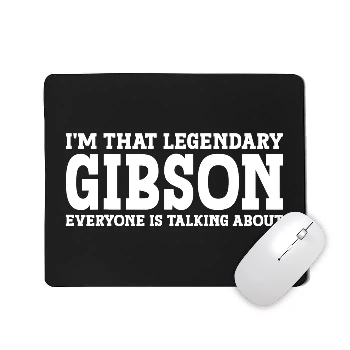 Gibson Surname Funny Team Family Last Name Gibson Mousepad