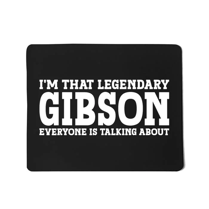 Gibson Surname Funny Team Family Last Name Gibson Mousepad