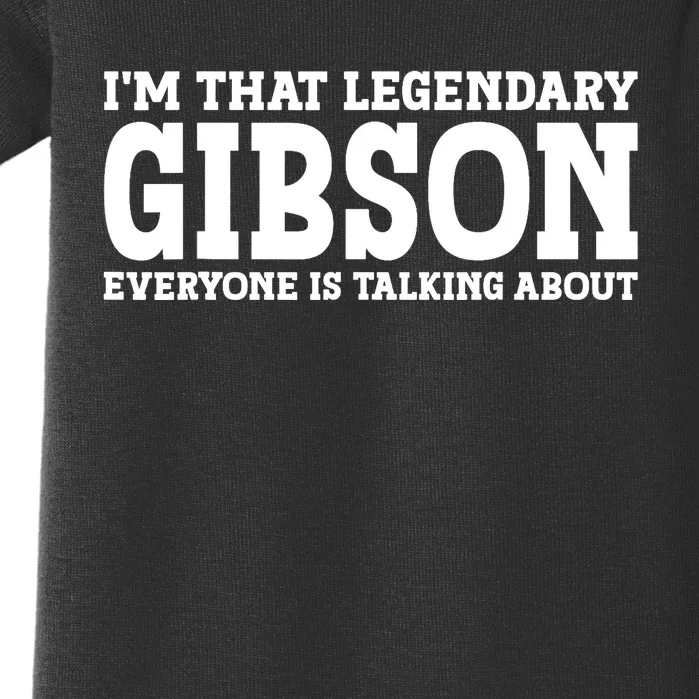 Gibson Surname Funny Team Family Last Name Gibson Baby Bodysuit