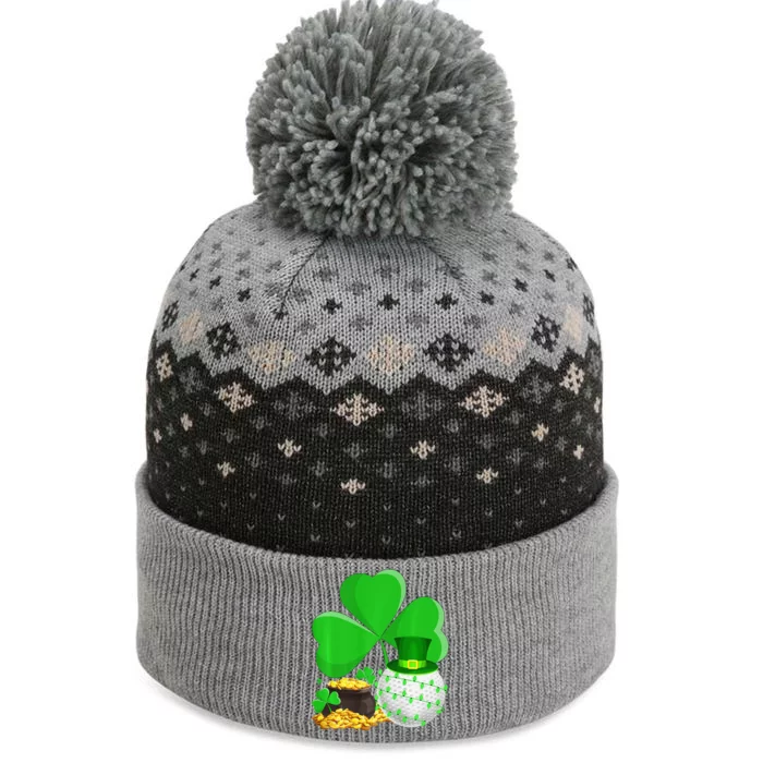 Golf Shamrock Four Leaf Clover St Patricks Day The Baniff Cuffed Pom Beanie