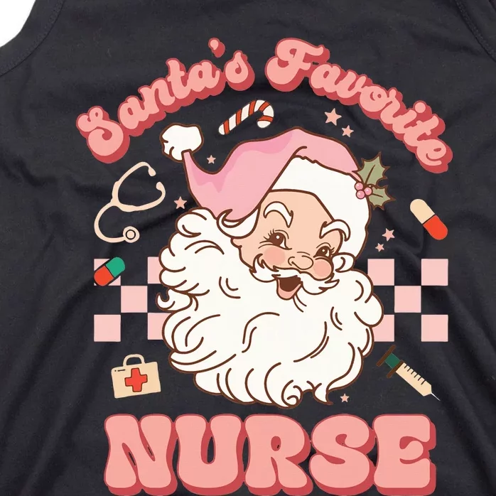 Groovy Santa's Favorite Nurse xmas RN ER ICU Tank Top