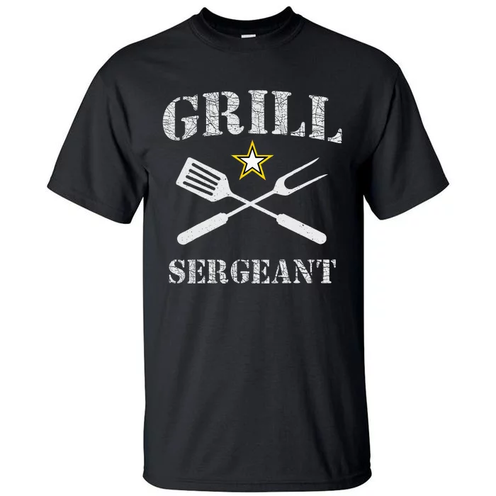 Grill Sergeant Funny Grilling BBQ Cookout Fathers Day Tall T-Shirt