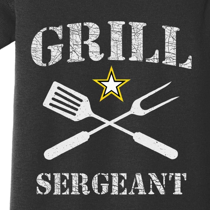 Grill Sergeant Funny Grilling BBQ Cookout Fathers Day Baby Bodysuit