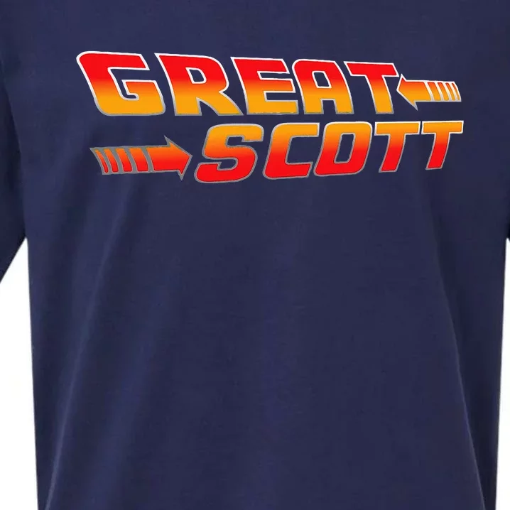 Great Scott Funny Time Traveler Mad Scientist Inventor Sueded Cloud Jersey T-Shirt