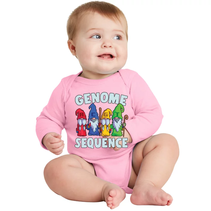 Genome Sequence Funny Gnome Biology Physics Science Pun Baby Long Sleeve Bodysuit