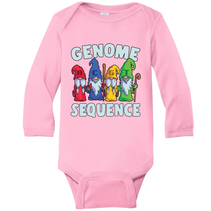 Genome Sequence Funny Gnome Biology Physics Science Pun Baby Long Sleeve Bodysuit