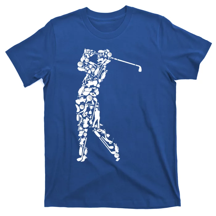 Golfer Silhouette Filled With Golf Things Meaningful Gift T-Shirt