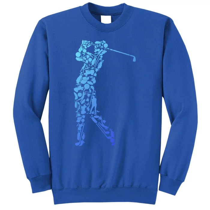 Golfer Silhouette Filled With Golf Things Meaningful Gift Sweatshirt