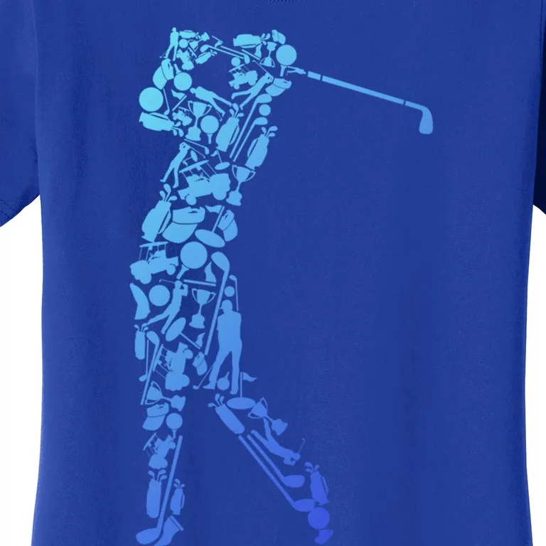 Golfer Silhouette Filled With Golf Things Meaningful Gift Women's T-Shirt