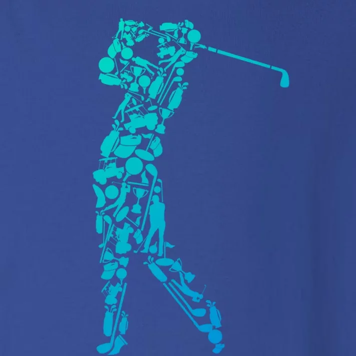 Golfer Silhouette Filled With Golf Things Meaningful Gift Toddler Long Sleeve Shirt