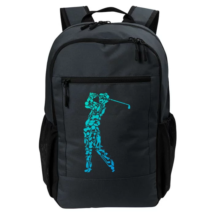 Golfer Silhouette Filled With Golf Things Meaningful Gift Daily Commute Backpack