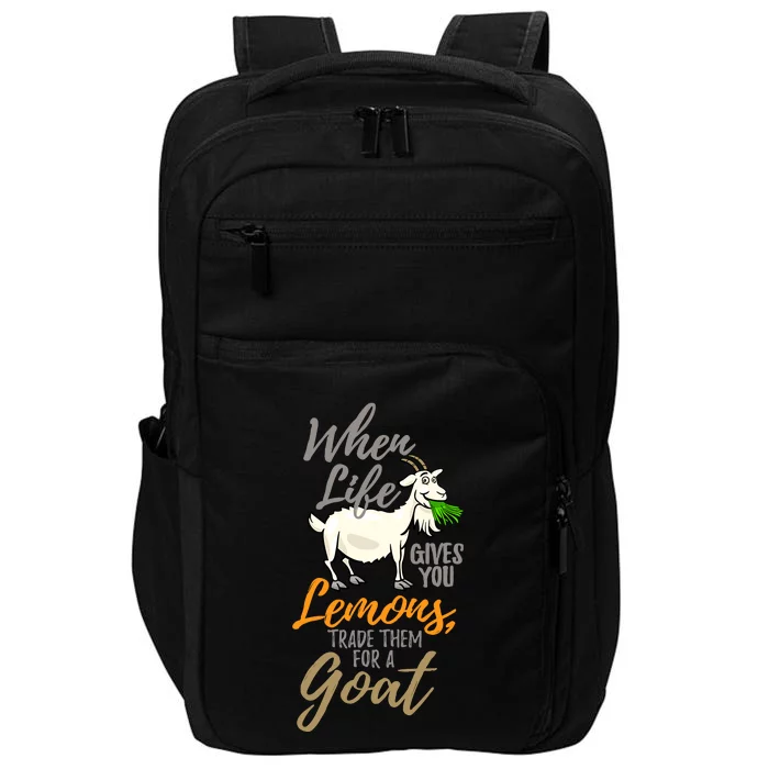 Goat Stuff For Goat Lovers | Farm Animal Meme Pun Funny Goat Impact Tech Backpack