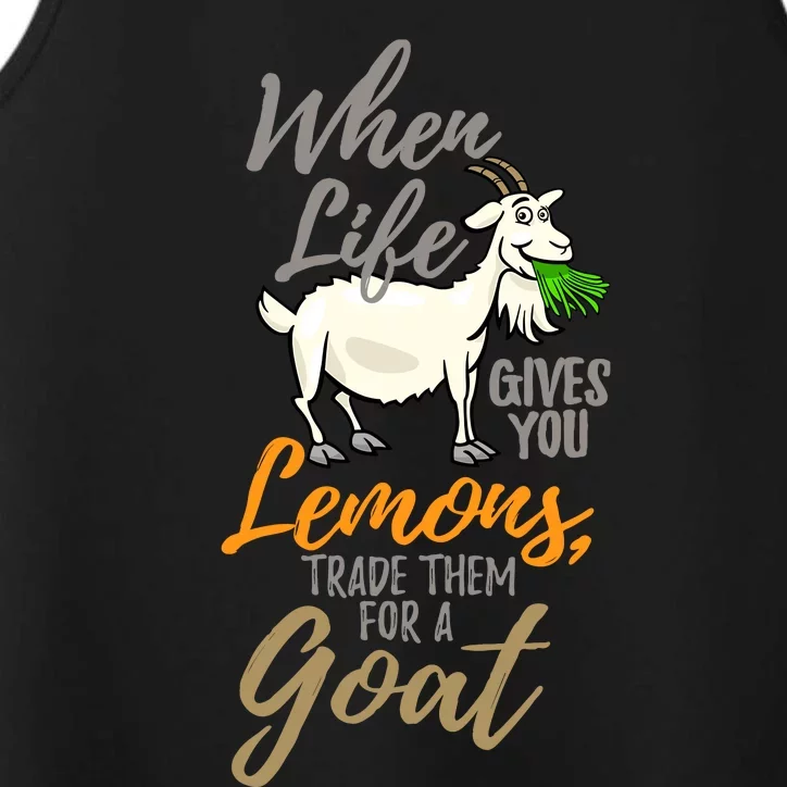 Goat Stuff For Goat Lovers | Farm Animal Meme Pun Funny Goat Performance Tank