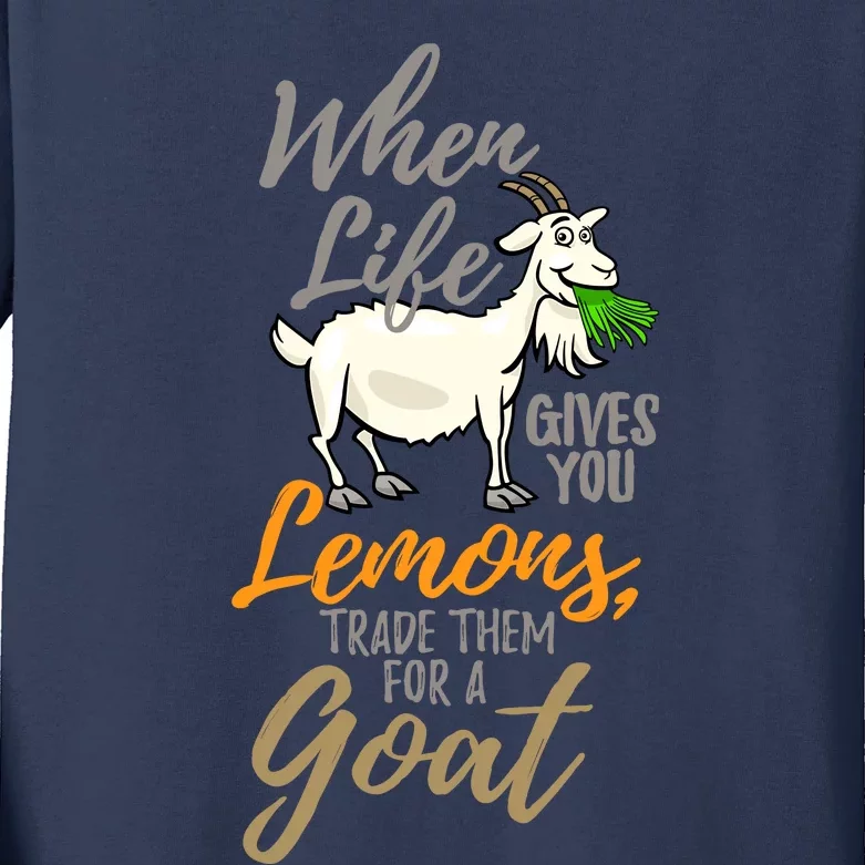 Goat Stuff For Goat Lovers | Farm Animal Meme Pun Funny Goat Kids Long Sleeve Shirt