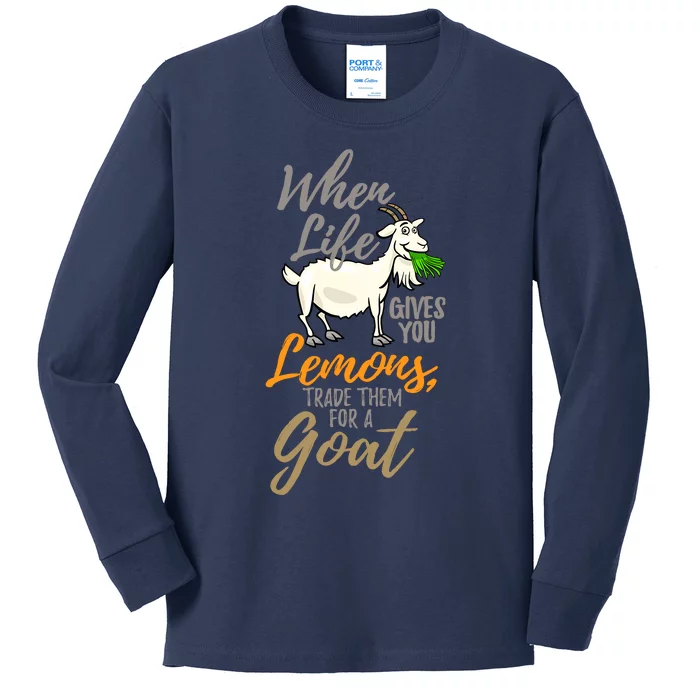 Goat Stuff For Goat Lovers | Farm Animal Meme Pun Funny Goat Kids Long Sleeve Shirt