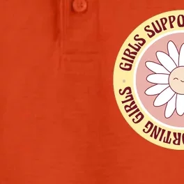 Girls Supporting Girls Sunflower Feminist Dry Zone Grid Performance Polo