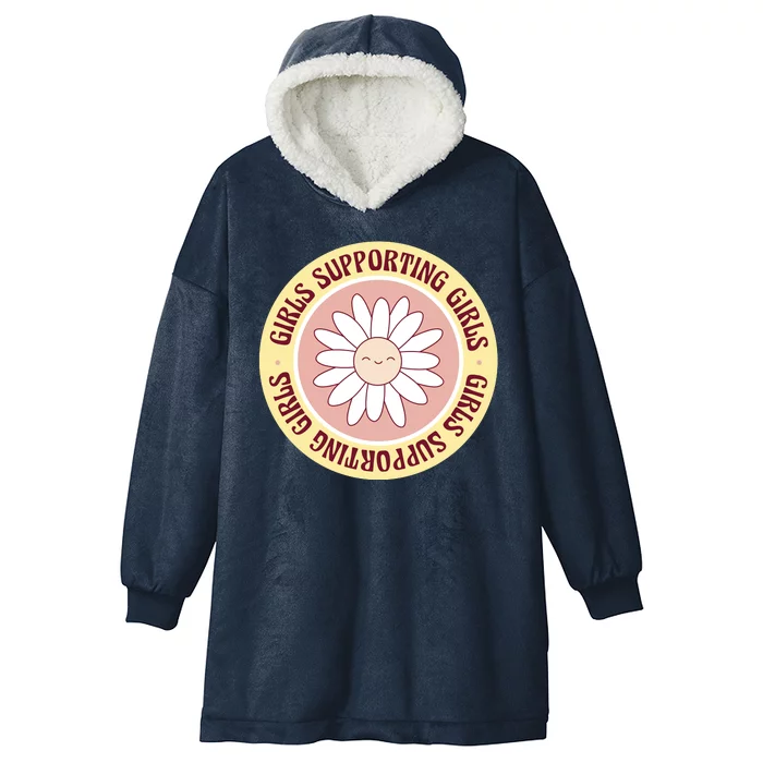 Girls Supporting Girls Sunflower Feminist Hooded Wearable Blanket